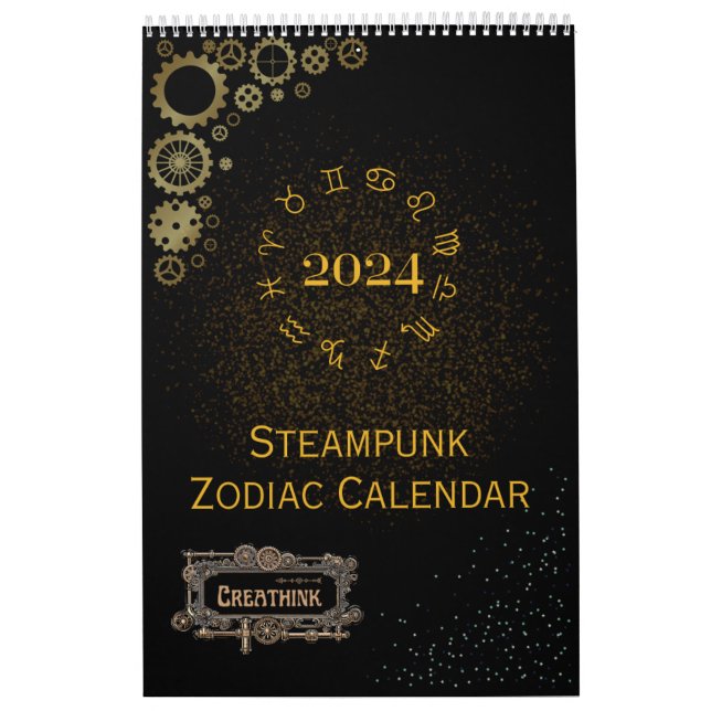 2024 Calendar of Steampunk Astrology Zodiac Signs (Cover)