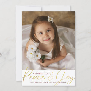 2024 Calendar PEACE & JOY Photo Custom Colour Holiday Card