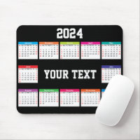 2024 calendar white black Colourful customisable