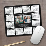 2024 Calendar with 2 Photos and Text - Black White Mouse Pad<br><div class="desc">A 2 photo collage with a 2024 calendar and room to add a few lines of text. A fun item for the New Year to use at the office or at home. Add 2 square photos to this design.</div>
