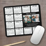 2024 Calendar with 2 Photos and Text - Black White Mouse Pad<br><div class="desc">A 2 photo collage with a calendar and room to add a few lines of text. A fun item for the New Year to use at the office or at home. Add 2 square photos to this design.</div>