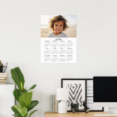 2024 Calendar with Photo Basic Grey White Poster (Home Office)