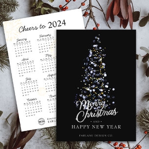 2024 Calendar Xmas Tree Business Logo Holiday Card