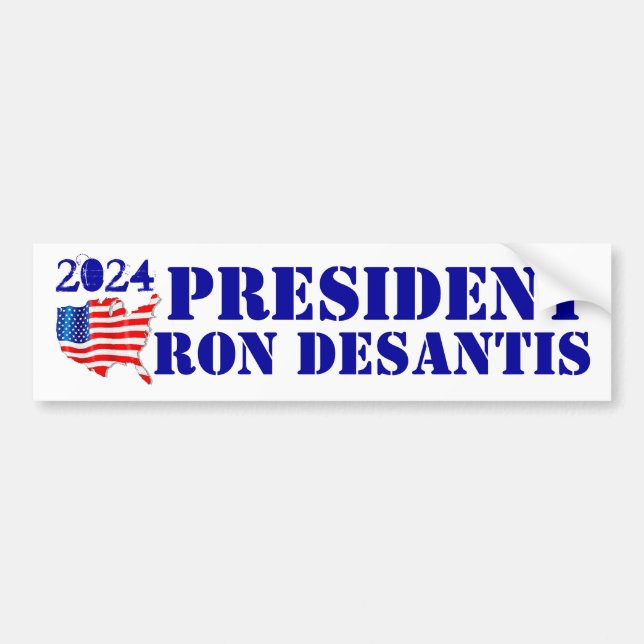 2024 Campaign for President Ron DeSantis USA Flag  Bumper Sticker (Front)