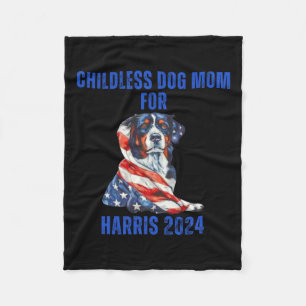 2024 Childless Dog Mum For Harris 2024  Fleece Blanket