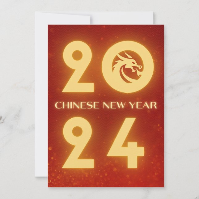 2024 chinese new year , year of dragon holiday card (Front)