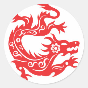 2024 Chinese New Year Year of the Dragon Classic Round Sticker