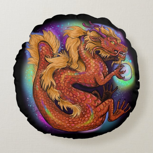2024 Chinese Zodiac Year of the Dragon Round Cushion (Front)