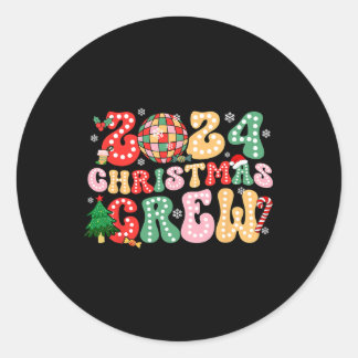 2024 Christmas Crew Xmas Ornaments Family Pyjamas  Classic Round Sticker