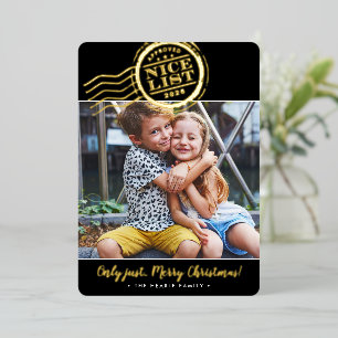 2024 CHRISTMAS PHOTO cute Nice List stamp black