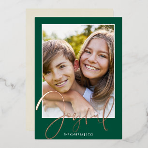 2024 CHRISTMAS PHOTO fun script gold joyful green