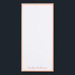 2024 Colour of the Year: Peach  Magnetic Notepad<br><div class="desc">This personalised notepad features a peach border in 2024's colour of the year. You can personalise with a name.</div>