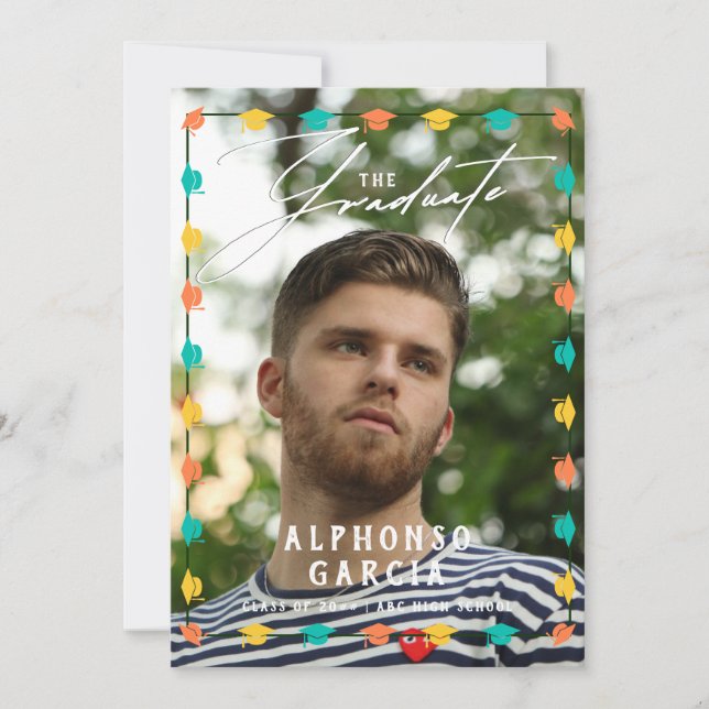 2024 Colourful Mexican Graduation Announcement (Front)