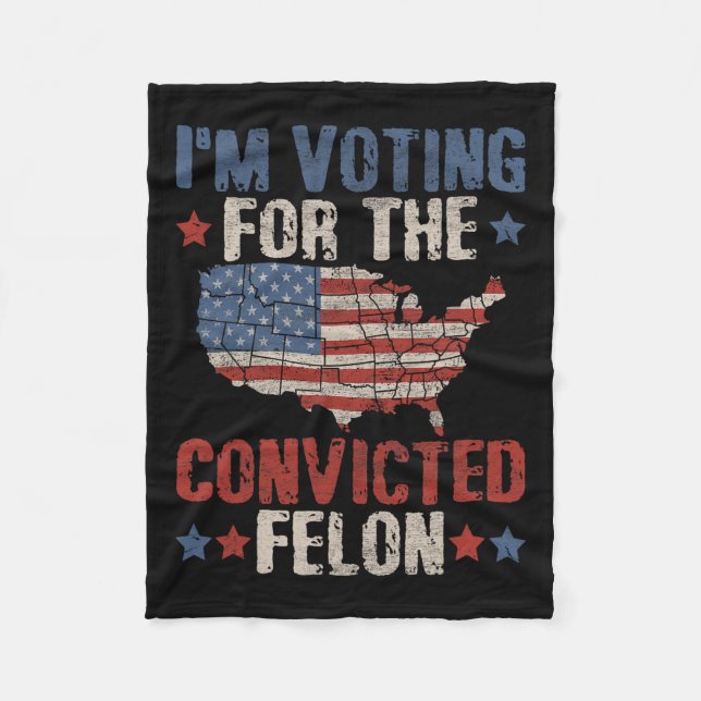 2024 Convicted Felon1  Fleece Blanket (Front)
