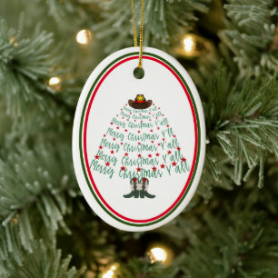 2024 Cowboy Christmas Tree guest Ceramic Tree Decoration