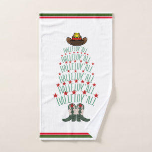 2024 Cowboy Christmas Tree guest Hand Towel