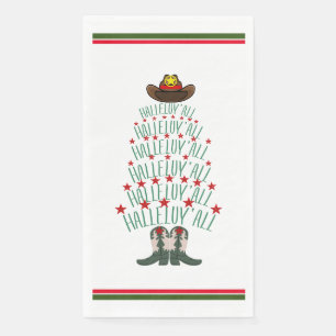 2024 Cowboy Christmas Tree guest Napkin