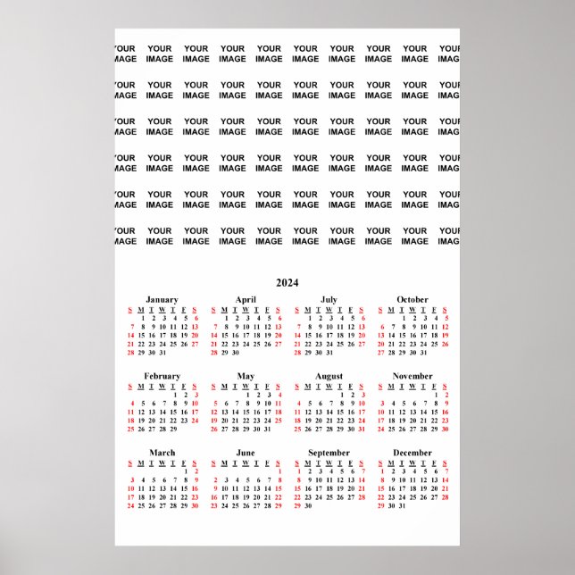 2024 Custom Create Your Own Calendar Poster (Front)