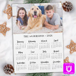 2024 Custom Photo & Family Name Calendar Card<br><div class="desc">2024 Yearly Calendar Photo Magnet Cards - Send New Year Greetings or include in your Christmas cards, these 5x7 photo calendar cards are perfect as Christmas and New Year cards to family and friends. Perfect to highlight or circle special family dates, anniversaries, birthdays, and reunions. Personalise these full year photo...</div>