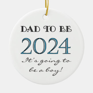 2024 Dad to Be of Boy New Dad Ceramic Ornament