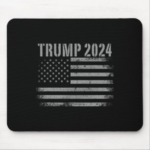 2024 Distressed American Flag Usa Patriotic Milita Mouse Pad