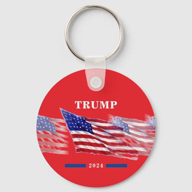 2024 Donald Trump American Flag Key Ring (Front)