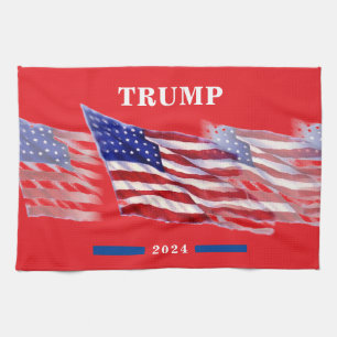 2024 Donald Trump American Flag Tea Towel
