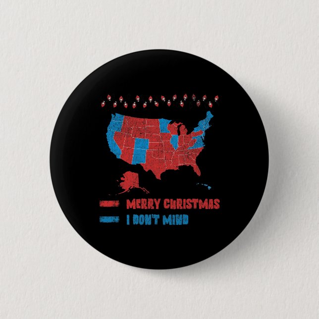 2024 Election Map Merry Christmas Red Voters Trump 6 Cm Round Badge (Front)