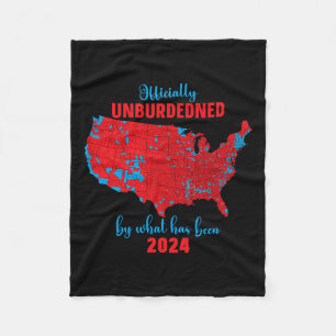 2024 Election Results Map Trump Win Fleece Blanket