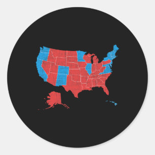 2024 Election Results Map Victory Trump 2024  Classic Round Sticker