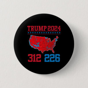 2024 Electoral Map 312 Red 2024 Election Results M 6 Cm Round Badge