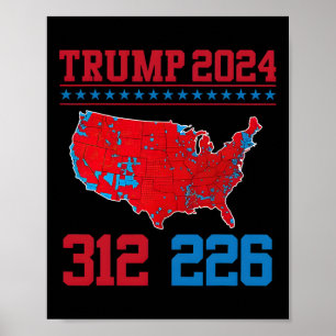 2024 Electoral Map 312 Red 2024 Election Results M Poster