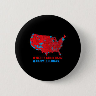 2024 Electoral Map Merry Christmas Trump  6 Cm Round Badge