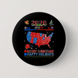 2024 Electoral Map Merry Christmas Trump Landslide 6 Cm Round Badge