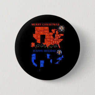 2024 Electoral Map Merry Christmas Trump Landslide 6 Cm Round Badge