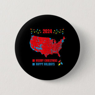 2024 Electoral Map Merry Christmas Trump Landslide 6 Cm Round Badge