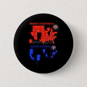 2024 Electoral Map Merry Christmas Trump Landslide 6 Cm Round Badge
