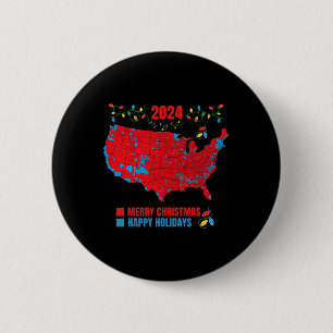 2024 Electoral Map Merry Christmas Trump Landslide 6 Cm Round Badge