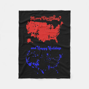 2024 Electoral Map Merry Christmas Trump Landslide Fleece Blanket
