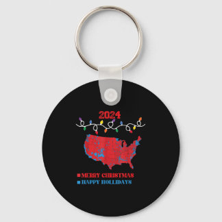 2024 Electoral Map Merry Christmas Trump Landslide Key Ring