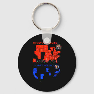 2024 Electoral Map Merry Christmas Trump Landslide Key Ring