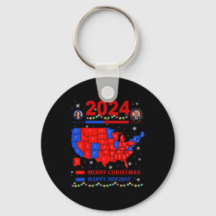 2024 Electoral Map Merry Christmas Trump Landslide Key Ring