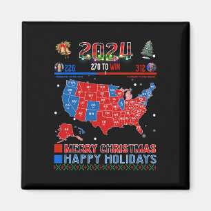 2024 Electoral Map Merry Christmas Trump Landslide Magnet