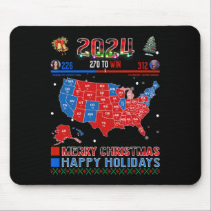 2024 Electoral Map Merry Christmas Trump Landslide Mouse Pad
