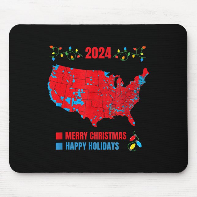 2024 Electoral Map Merry Christmas Trump Landslide Mouse Pad (Front)