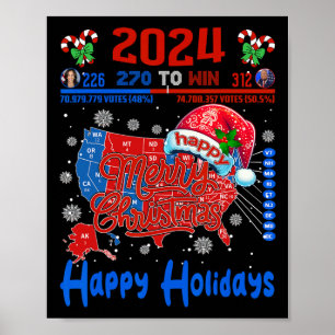 2024 Electoral Map Merry Christmas Trump Landslide Poster