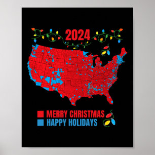 2024 Electoral Map Merry Christmas Trump Landslide Poster