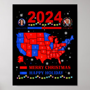 2024 Electoral Map Merry Christmas Trump Landslide Poster