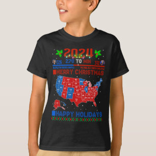 2024 Electoral Map Merry Christmas Trump Landslide T-Shirt