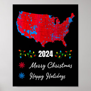 2024 Electoral Map Merry Christmas Trump New Presi Poster
